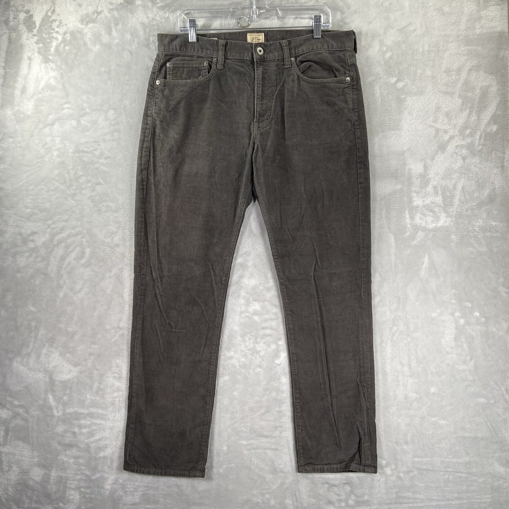 J. CREW Pants men's 34x29 Corduroy Chino Style 770 Straight Fit 5-Pocket Gray